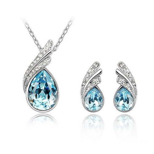 Aquamarine Tear Silver Set Aquamarine Tear Silver Set