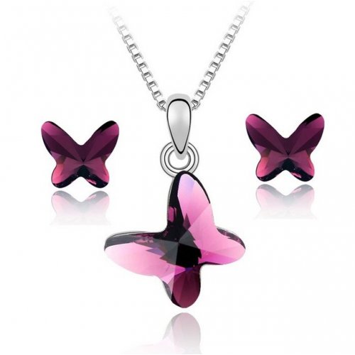 Siam Butterfly Silver Set with white gold 18kgp plating Siam Butterfly Silver Set with white gold 18kgp plating